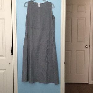 Blue/Gray denim look stripe sun dress